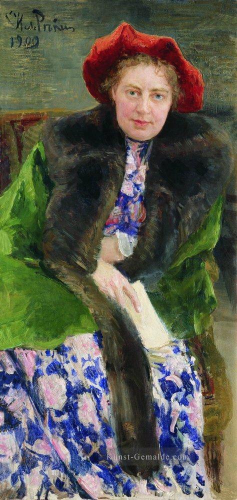 Porträt von Nadeschda Borisovna Nordman Severova 1909 Ilja Repin Ölgemälde